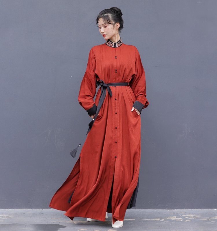 China Style Clothing Women's Daily Long Shirt Dress