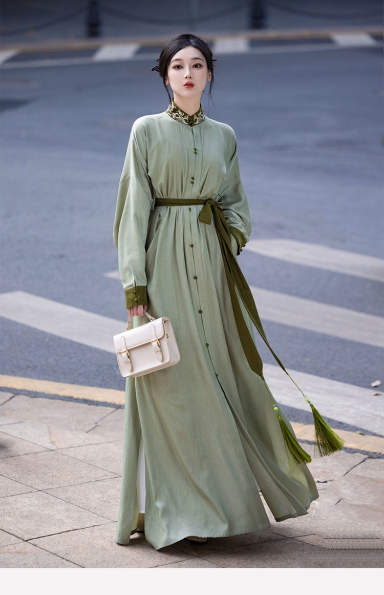China Style Clothing Women's Daily Long Shirt Dress