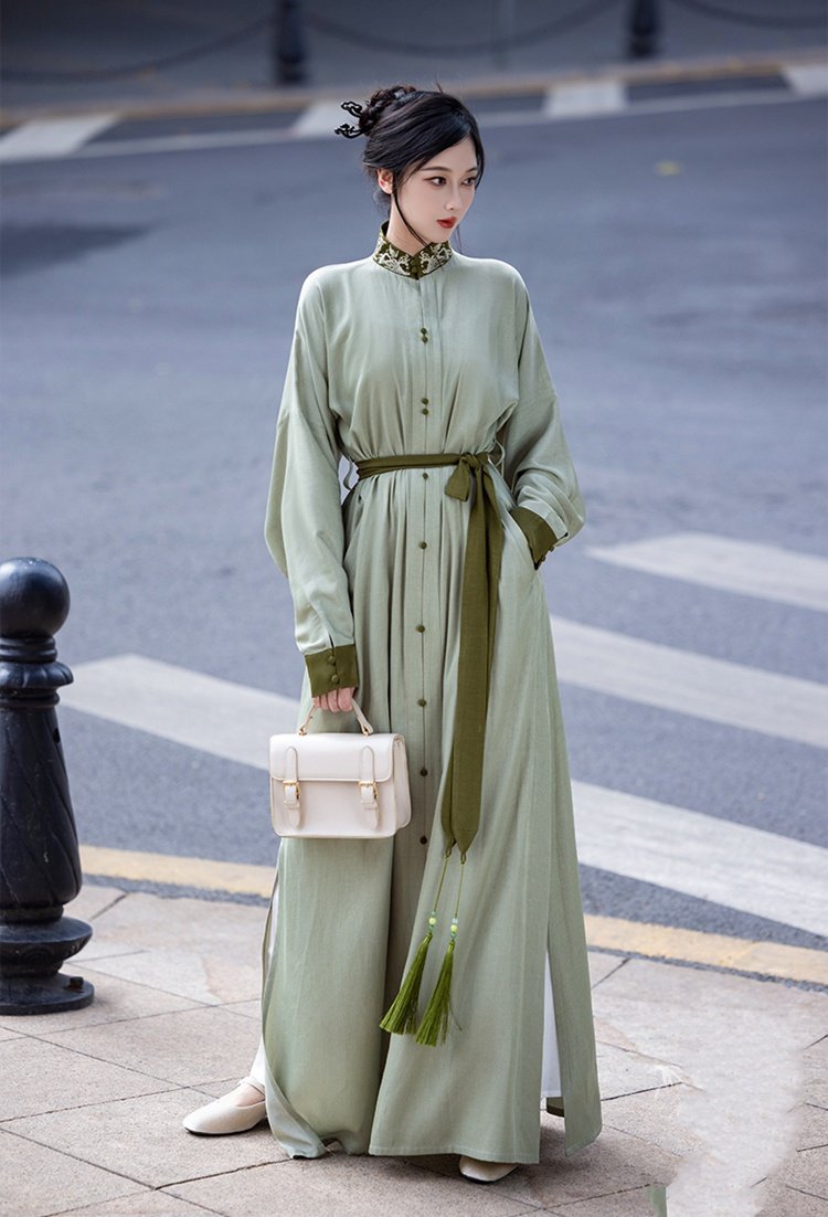 China Style Clothing Women's Daily Long Shirt Dress