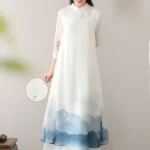 Chinese Dress Improved Cheongsam Dress Zen Tea Clothes