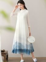 Chinese Dress Improved Cheongsam Dress Zen Tea Clothes - Image 4