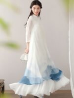 Chinese Dress Improved Cheongsam Dress Zen Tea Clothes - Image 5