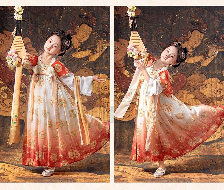 Chinese Ancient Clothing Girl Kids Hanfu Dress