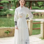 Chinese Ancient Clothing White Hanfu Dress Unisex