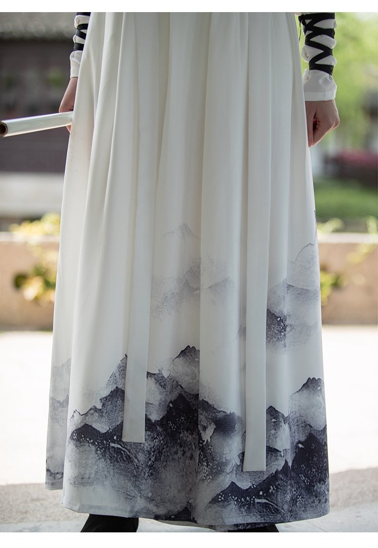 Chinese Ancient Clothing White Hanfu Dress Unisex