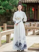 Chinese Ancient Clothing White Hanfu Dress Unisex - Image 3