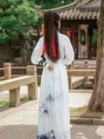 Chinese Ancient Clothing White Hanfu Dress Unisex - Image 4
