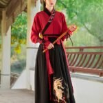 Chinese Ancient Costume Black And Red Hanfu Men Women