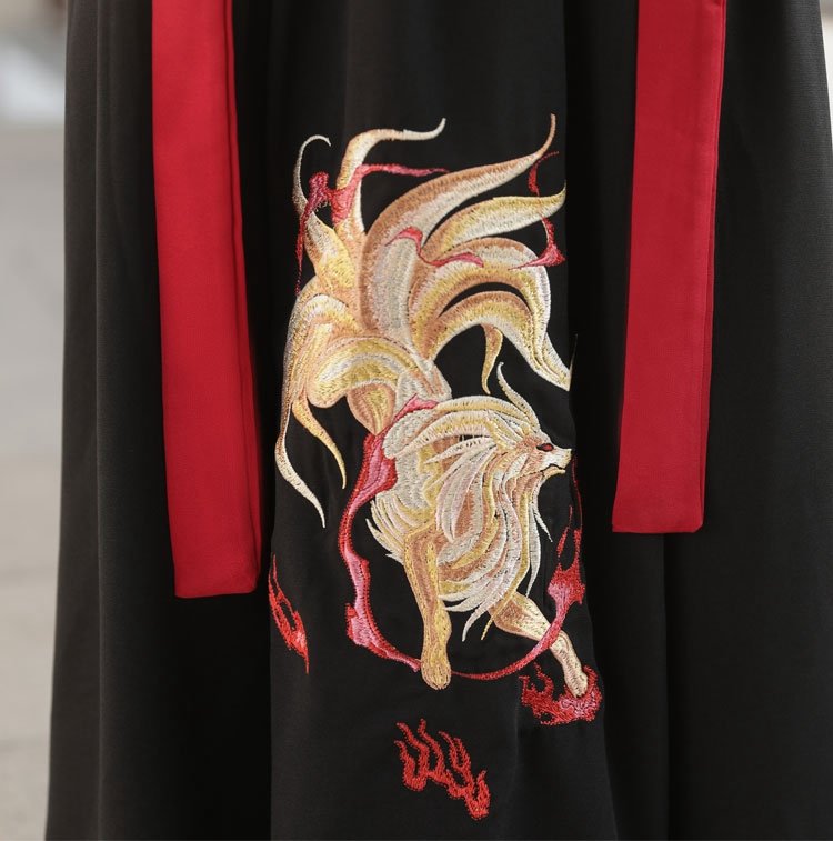 Chinese Ancient Costume Black And Red Hanfu Men Women