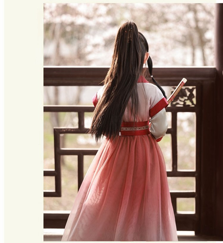 Chinese Ancient Style Clothing Red Hanfu Girl