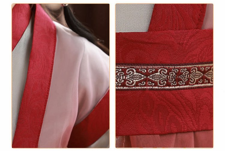 Chinese Ancient Style Clothing Red Hanfu Girl