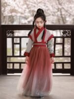 Chinese Ancient Style Clothing Red Hanfu Girl - Image 2