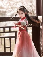 Chinese Ancient Style Clothing Red Hanfu Girl - Image 3