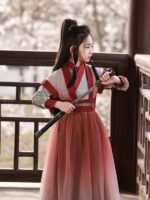Chinese Ancient Style Clothing Red Hanfu Girl - Image 4