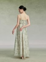 Chinese Bamboo Leaf Print Suspender Dress - Image 3
