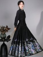 Chinese Clothing White Black Modern Hanfu Dress - Image 2