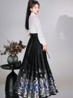 Chinese Clothing White Black Modern Hanfu Dress - Image 4