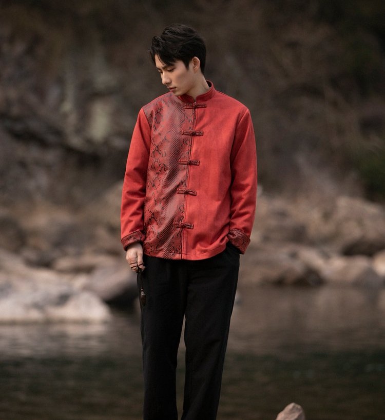 Chinese Collar Jacket Loose Tang Suit Men
