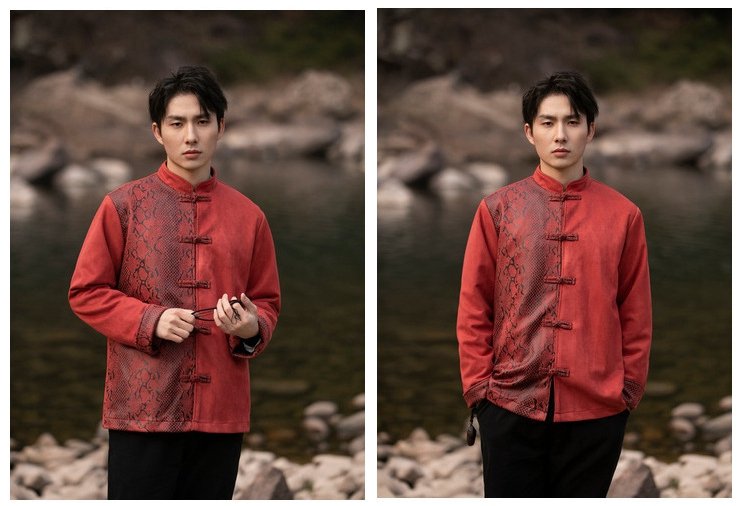 Chinese Collar Jacket Loose Tang Suit Men