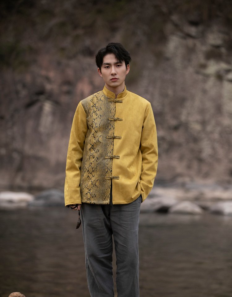 Chinese Collar Jacket Loose Tang Suit Men