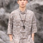 Chinese Collar Shirt Retro Printed Shirt Men