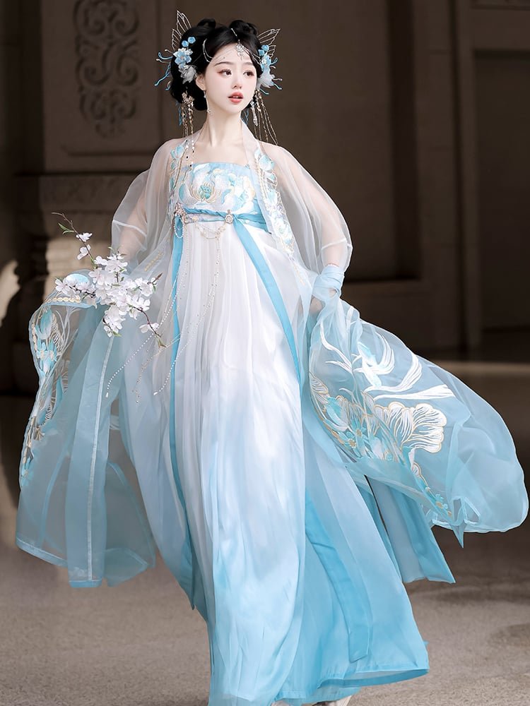 Chinese Cosplay Costumes Blue Hanfu Dress