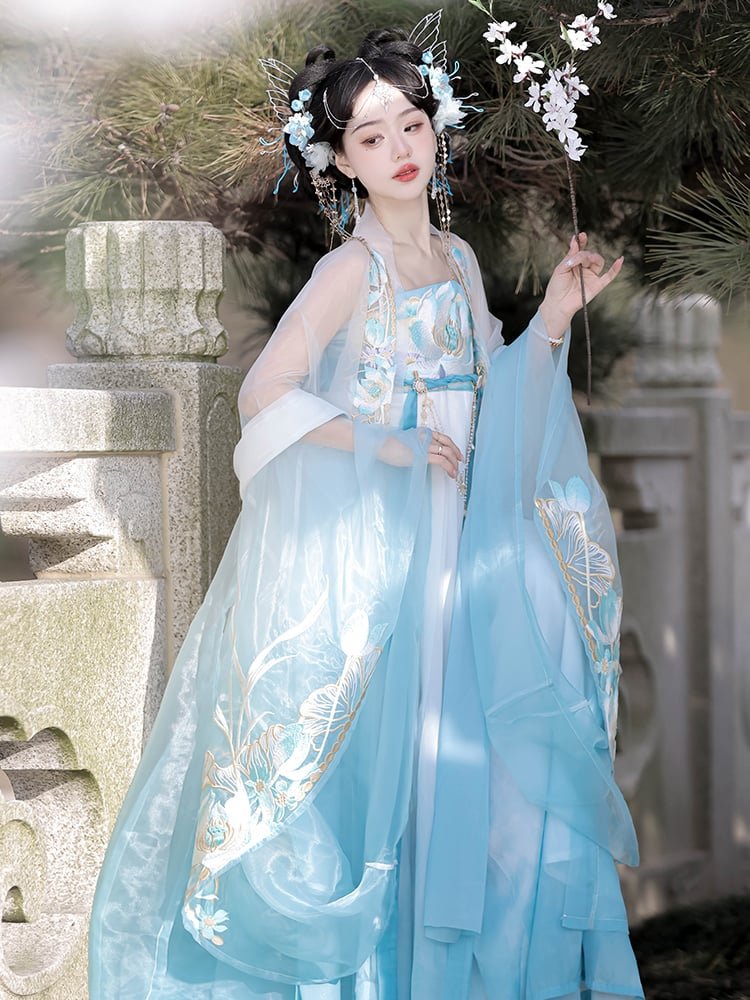 Chinese Cosplay Costumes Blue Hanfu Dress