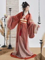 Chinese Costumes Embroidery Hanfu Women’s Warring States Robe