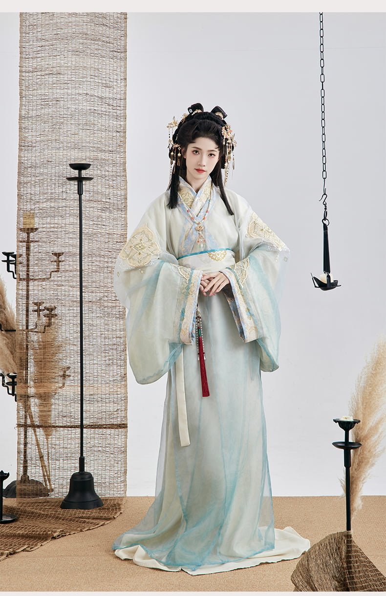 Chinese Costumes Embroidery Hanfu Women's Warring States Robe