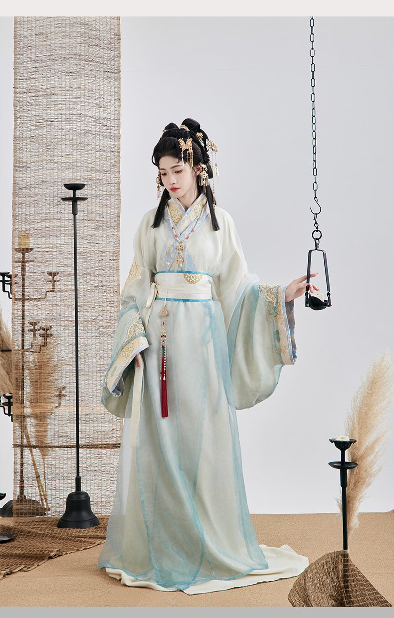 Chinese Costumes Embroidery Hanfu Women's Warring States Robe