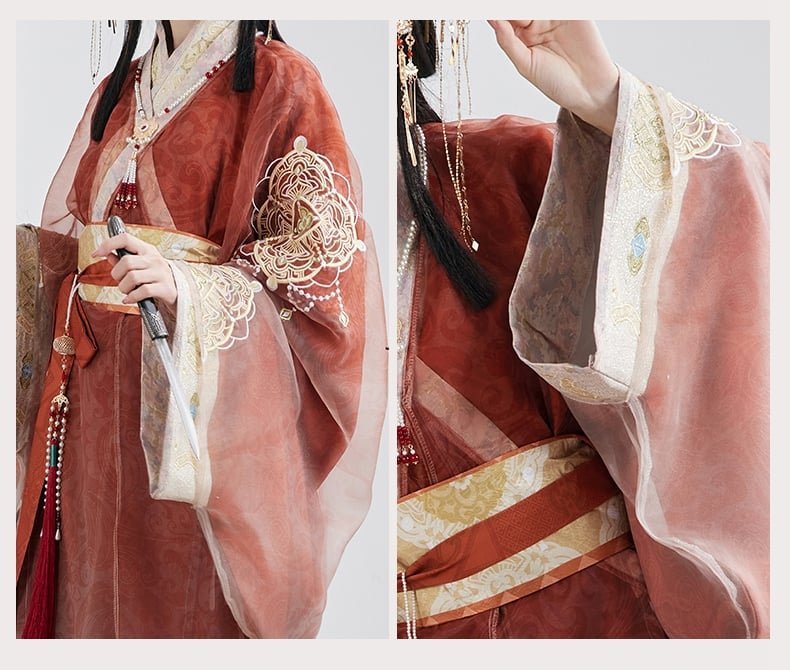 Chinese Costumes Embroidery Hanfu Women's Warring States Robe