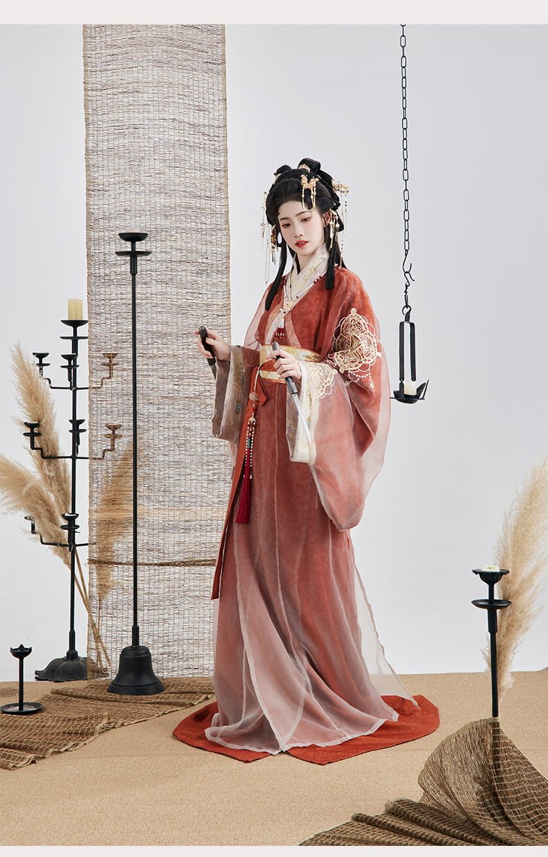 Chinese Costumes Embroidery Hanfu Women's Warring States Robe