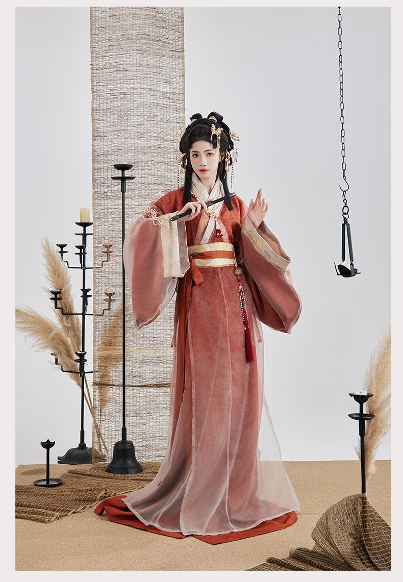 Chinese Costumes Embroidery Hanfu Women's Warring States Robe