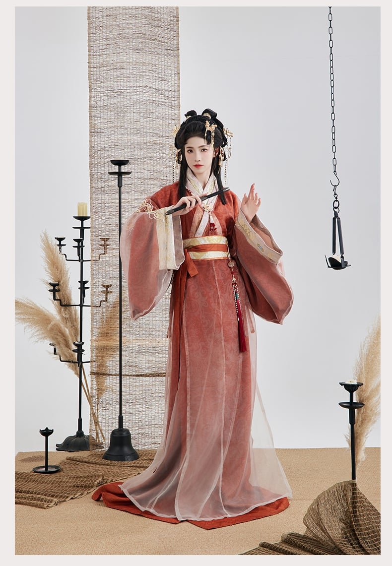 Chinese Costumes Embroidery Hanfu Women's Warring States Robe