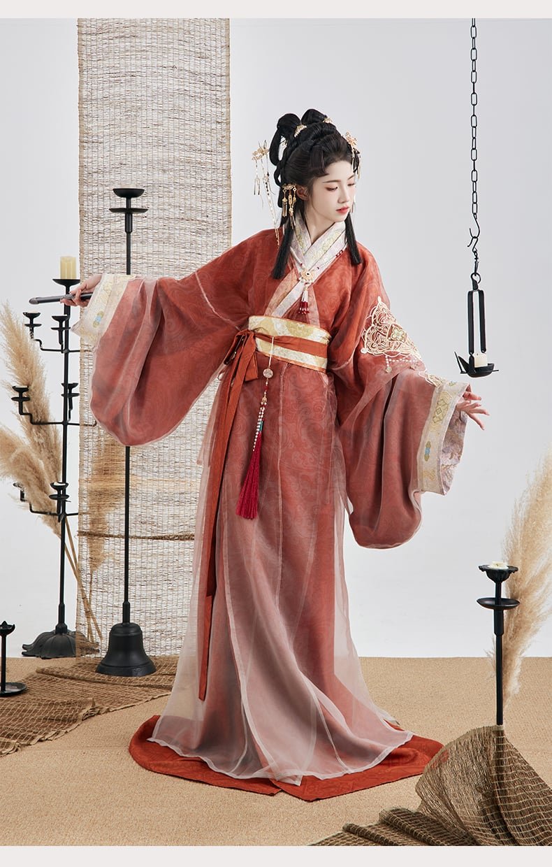 Chinese Costumes Embroidery Hanfu Women's Warring States Robe
