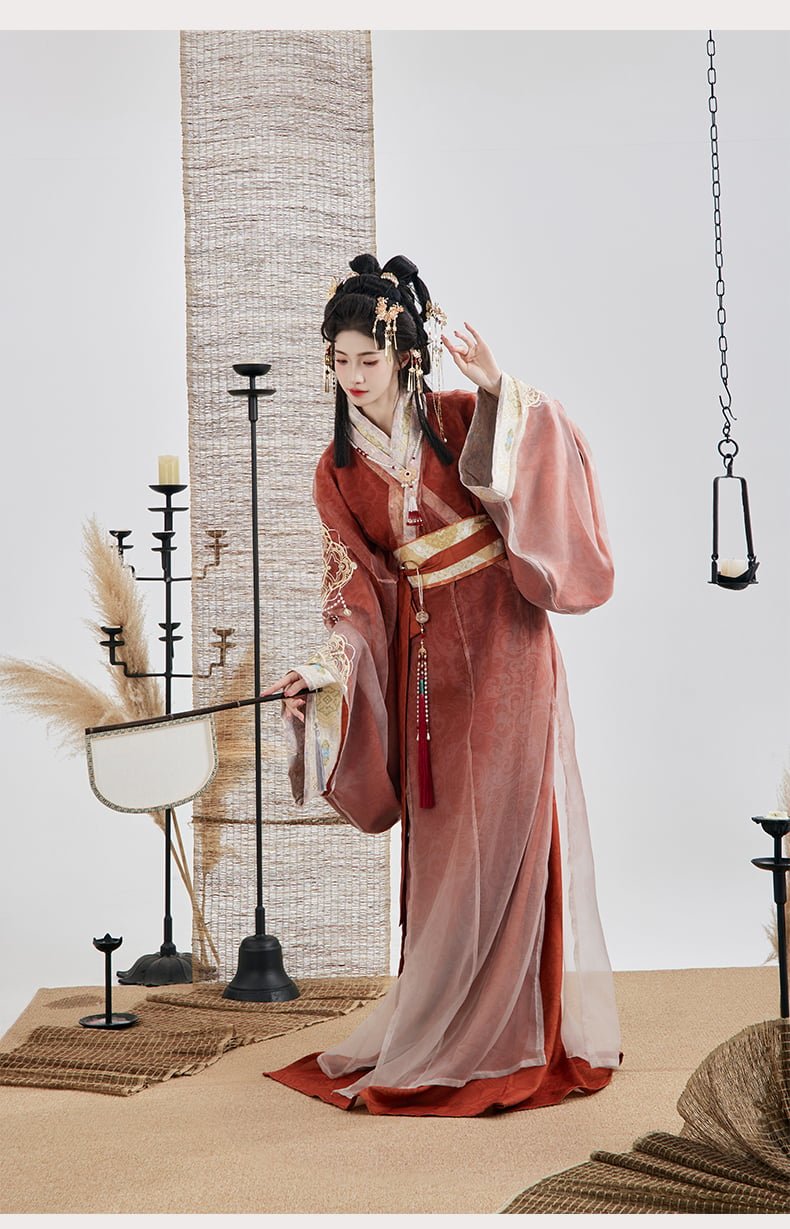 Chinese Costumes Embroidery Hanfu Women's Warring States Robe