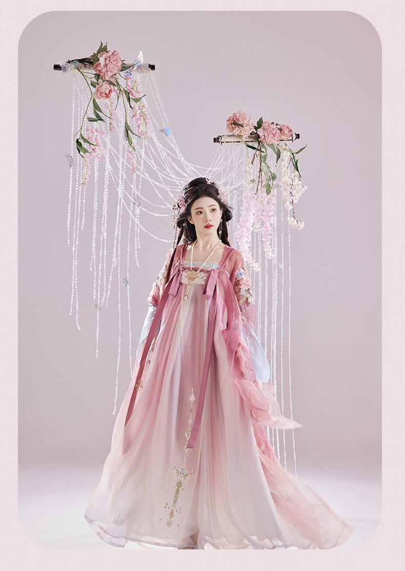 Chinese Dance Costume Tang Style Embridered Hanfu Dress