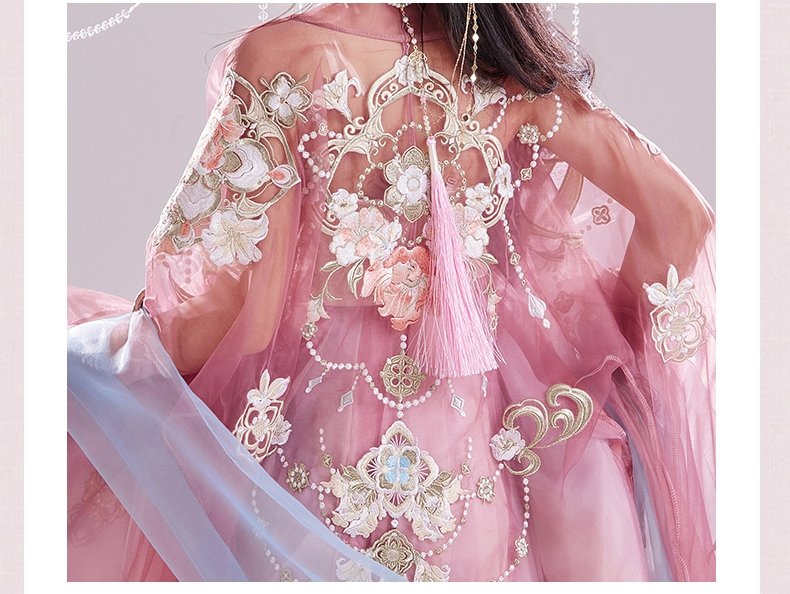 Chinese Dance Costume Tang Style Embridered Hanfu Dress