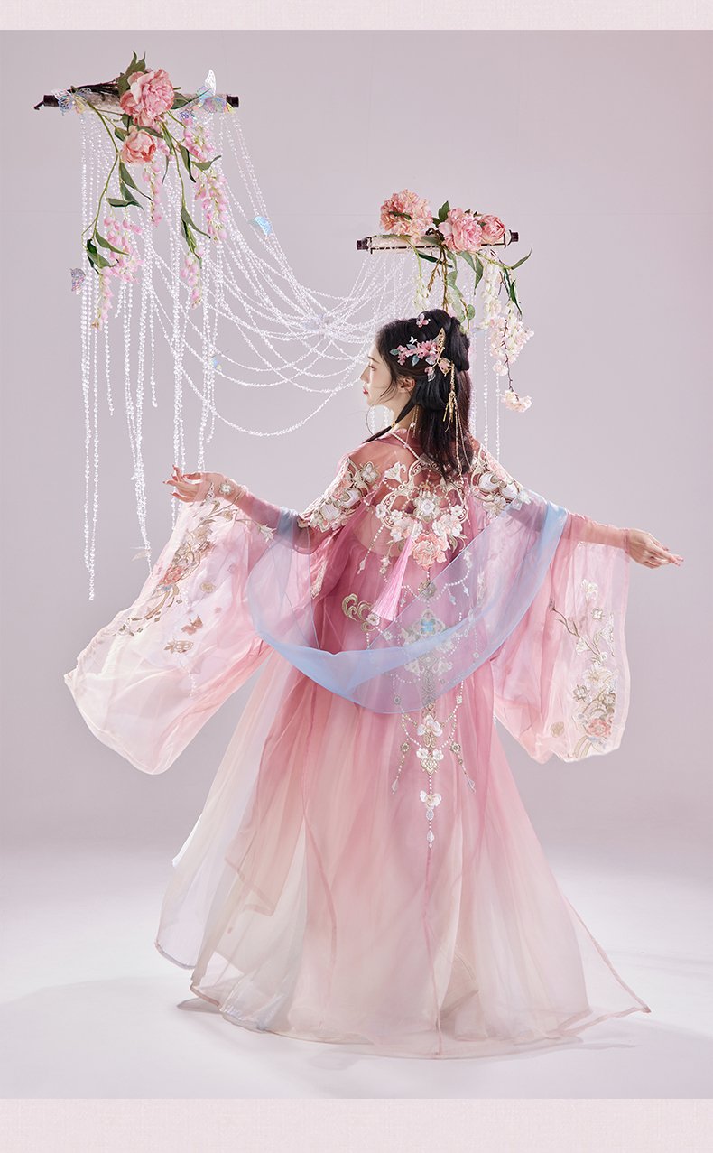 Chinese Dance Costume Tang Style Embridered Hanfu Dress