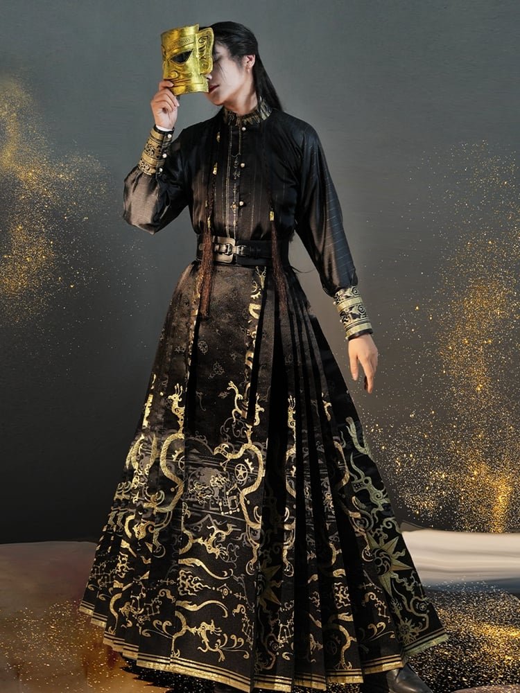 Chinese Dress For Men Hanfu Shirt Horse Face Skirt