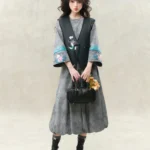 Chinese Embroidered Cotton Skirt Top Set