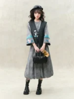 Chinese Embroidered Cotton Skirt Top Set