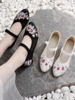 Chinese Embroidered Shoes Mesh Cheongsam Shoes