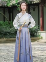 Chinese Embroidery Han-Style Dress Xiake Hanfu Unisex - Image 2