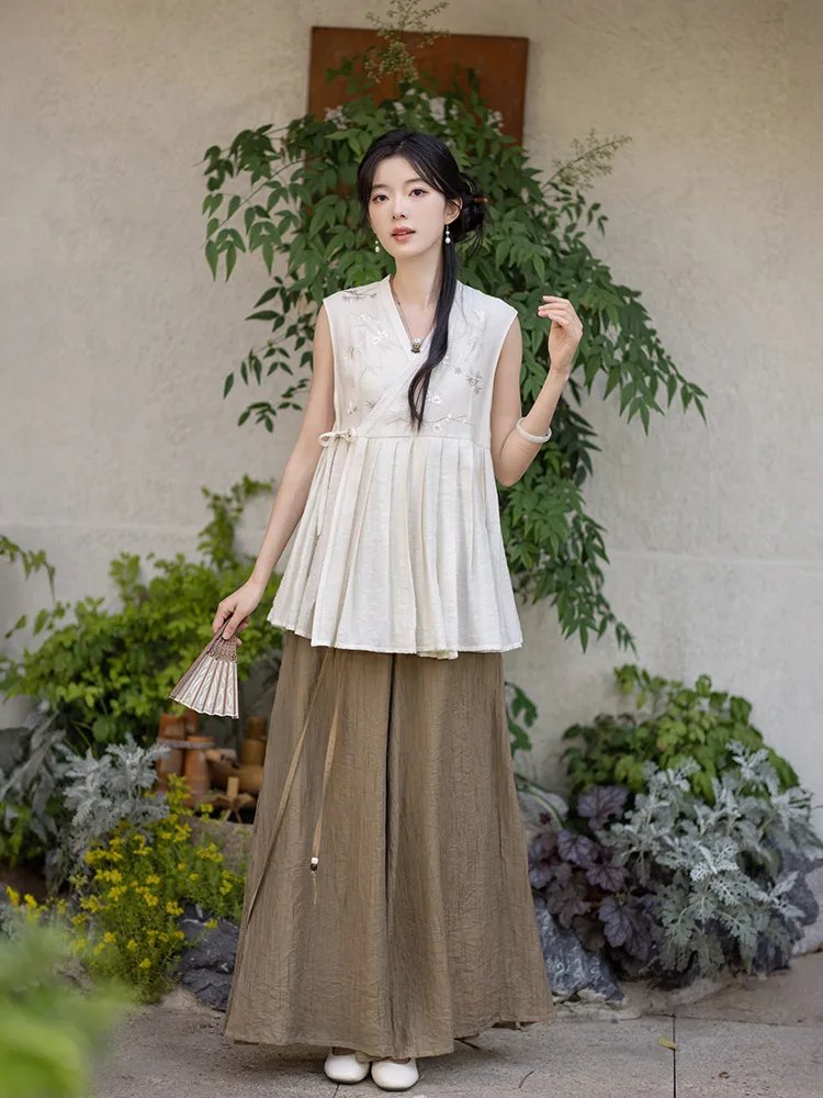 Chinese Fashion Hanfu Sleeveless Summer Set