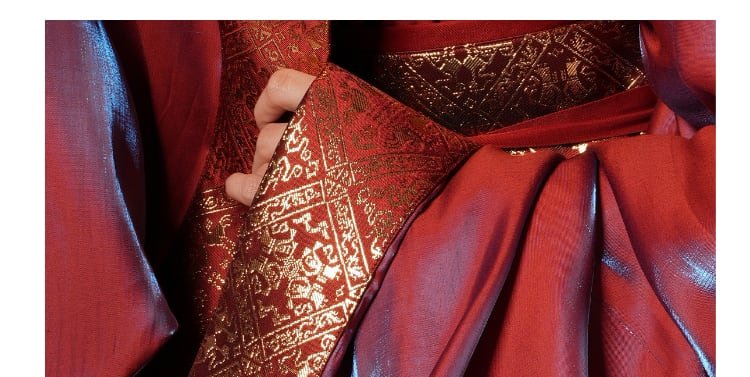 Chinese Hanfu Dress Red Gold Brocade Double Layer