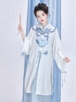 Chinese Hanfu Ming Dynasty Clothes Long Shirt With Dress - Image 3