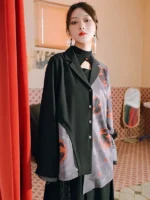 Chinese Hanfu Pants Long Sleeved Black Shirt - Image 3