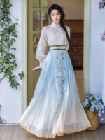 Chinese Inspired Outfit Gradual Embroidered Daily Hanfu Dress