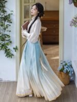 Chinese Inspired Outfit Gradual Embroidered Daily Hanfu Dress - Image 4